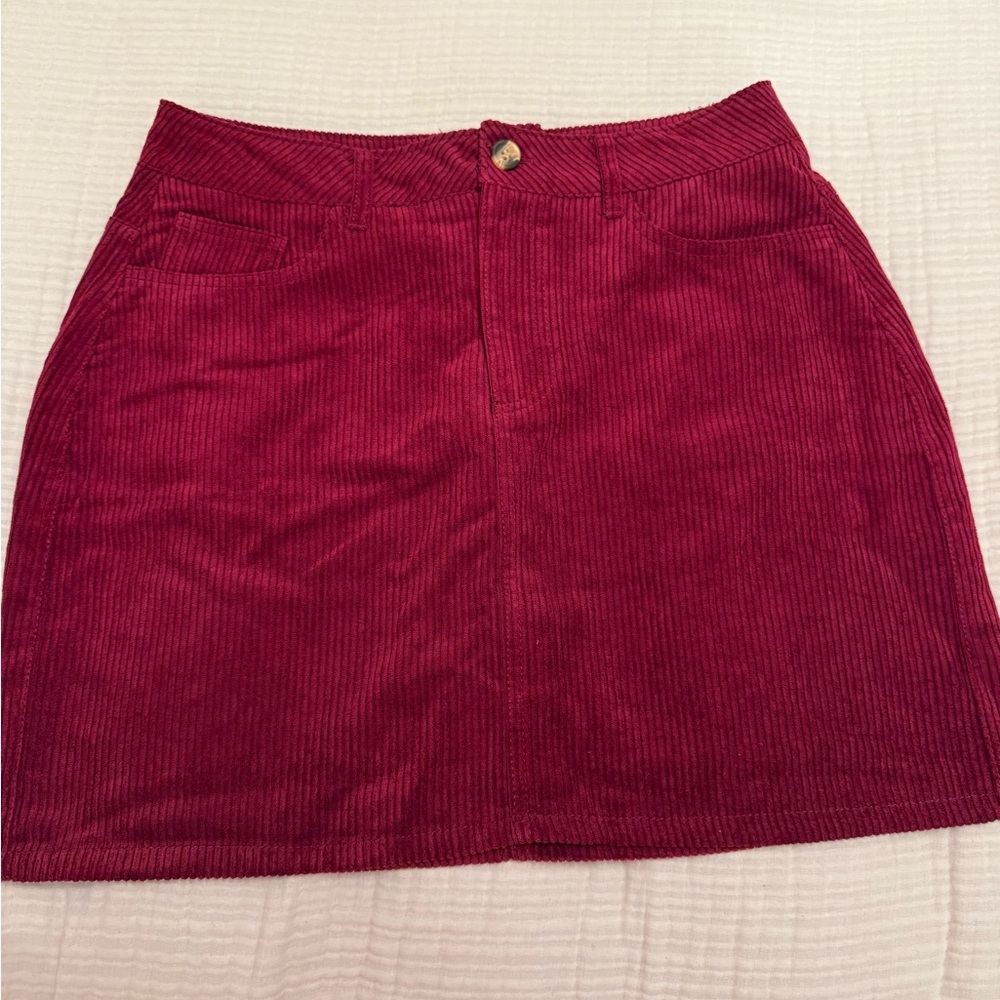 Corduroy Burgundy Skirt